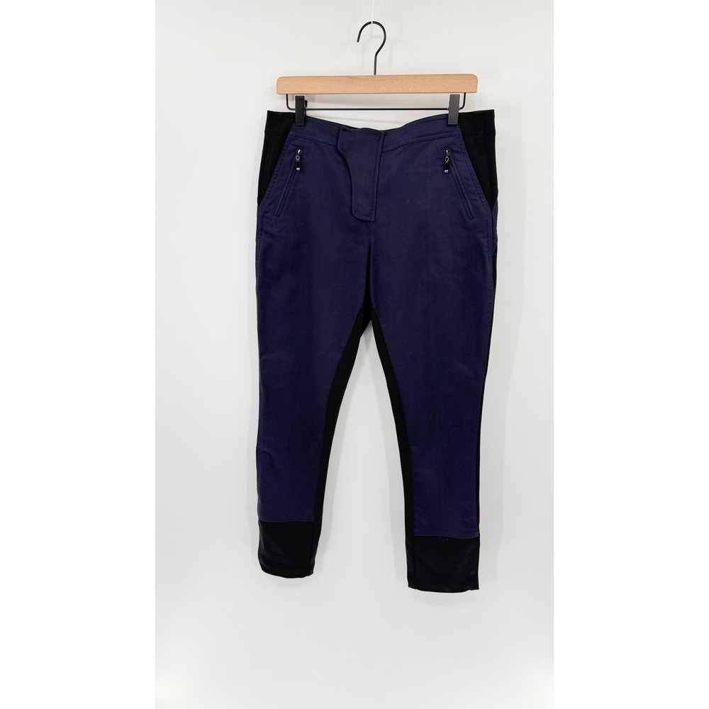 Anthropologie Leifsdottir Equestrian Skinny Pants Size 12 Colorblock Navy Black